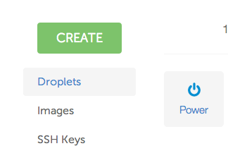 DigitalOcean create droplet button
