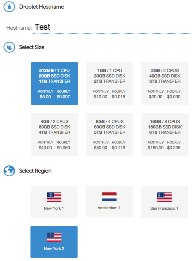 Digitalocean droplet creation top half