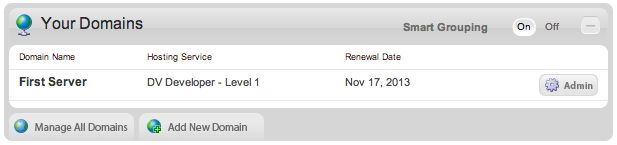 MediaTemple Your Domains box