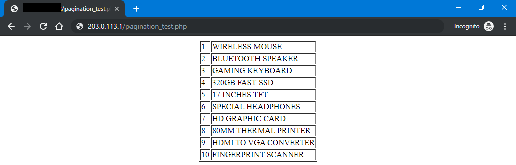 MySQL Records Displayed with a PHP script - No Pagination