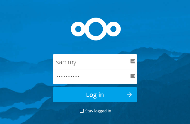 Nextcloud login page