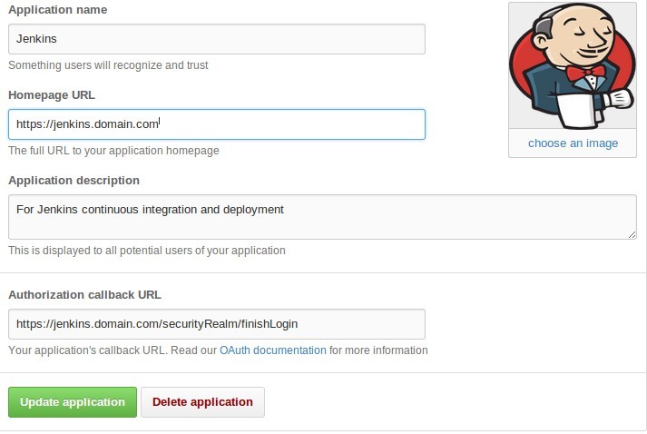 Jenkins settings on GitHub; https:// has been used with both URLs