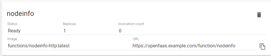 OpenFaaS - Deployed Function Info