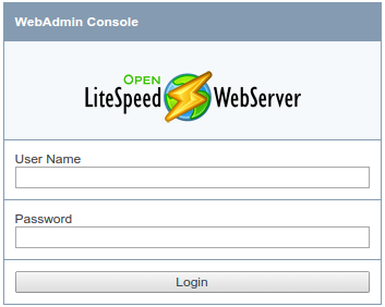 OpenLiteSpeed admin login