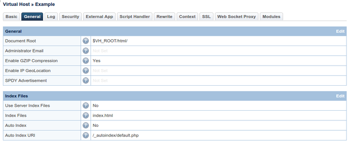 OpenLiteSpeed edit index files