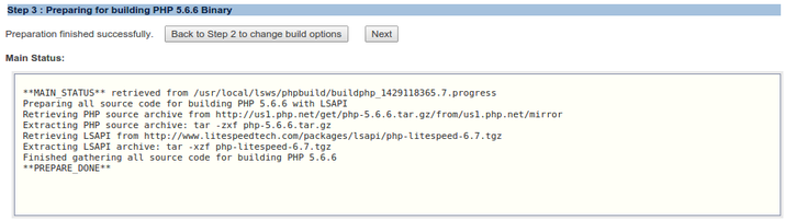 OpenLiteSpeed prepare PHP build