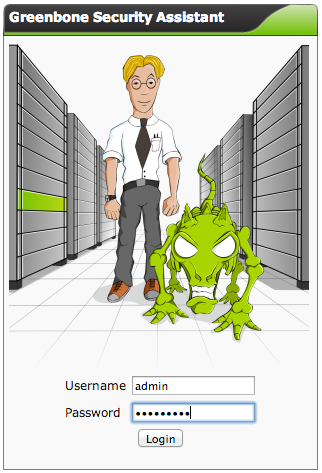 OpenVAS login screen