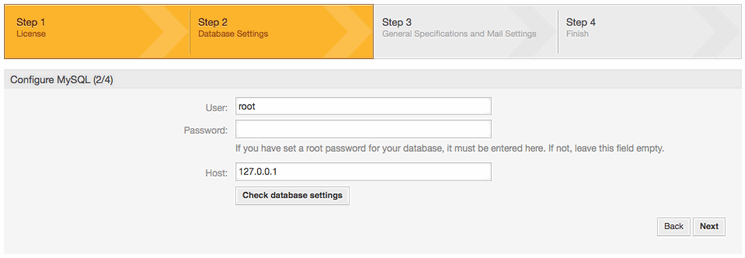 Configure MySQL