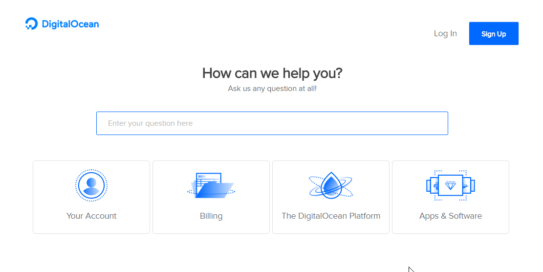 DigitalOcean Support page