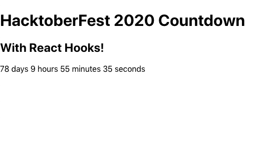 Screenshot of the completed timer counting down to Hacktoberfest