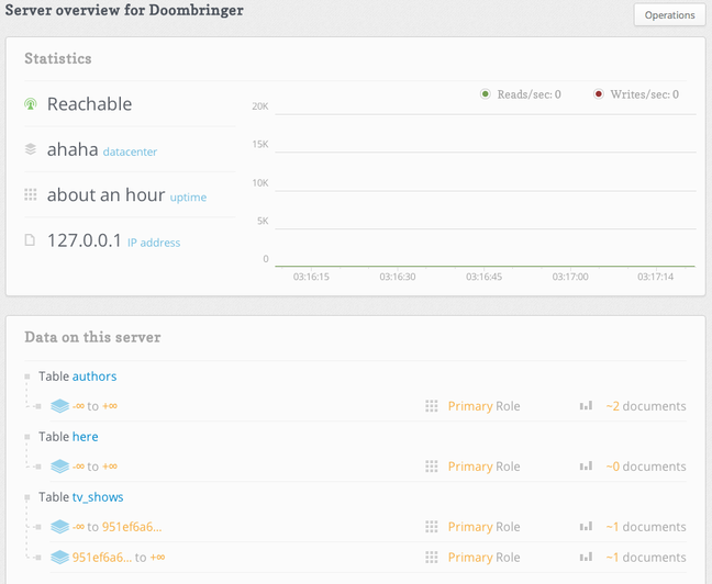 RethinkDB server overview