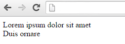 The browser view of the page created above, showing the two article titles