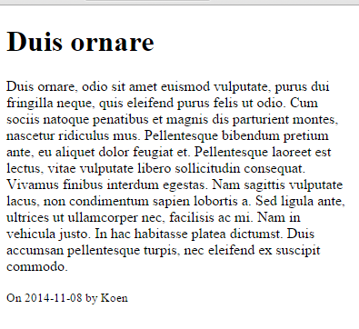The browser view of a single article