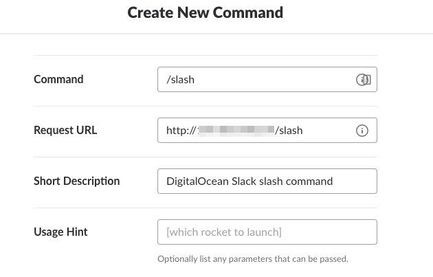Page for creating new command.