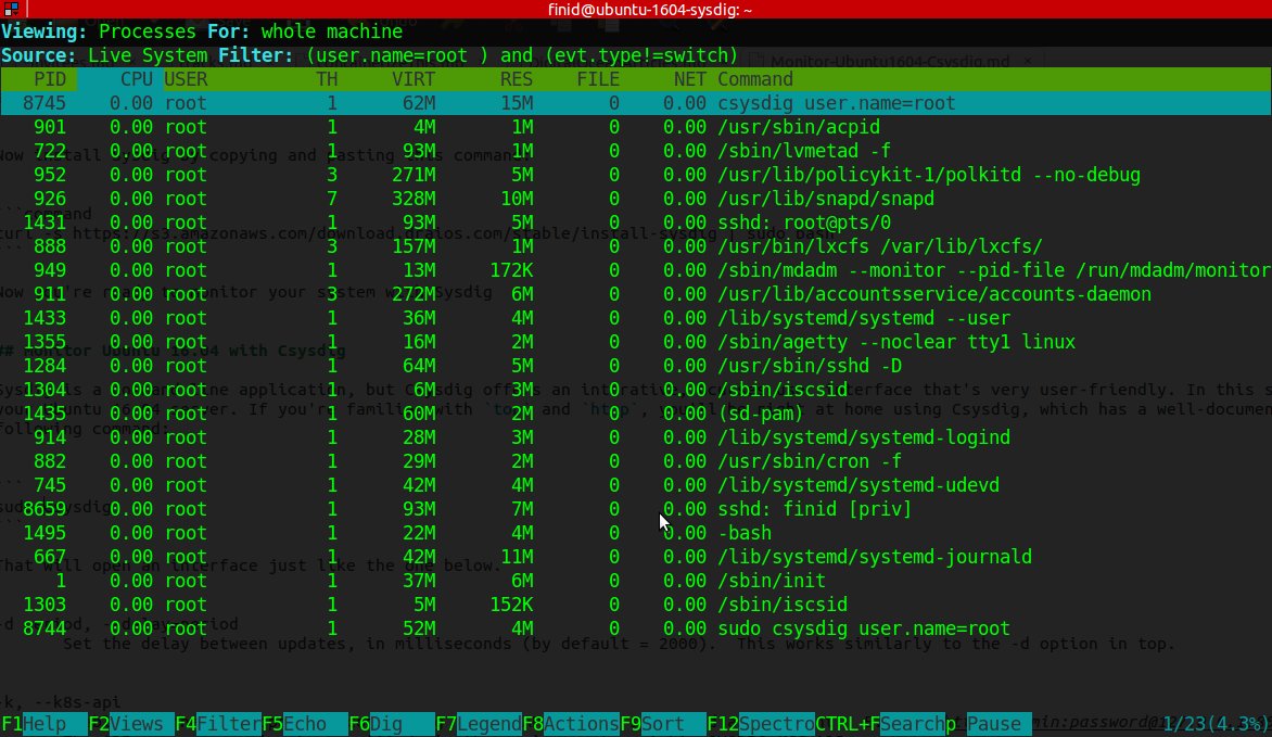 Csysdig data generated by root