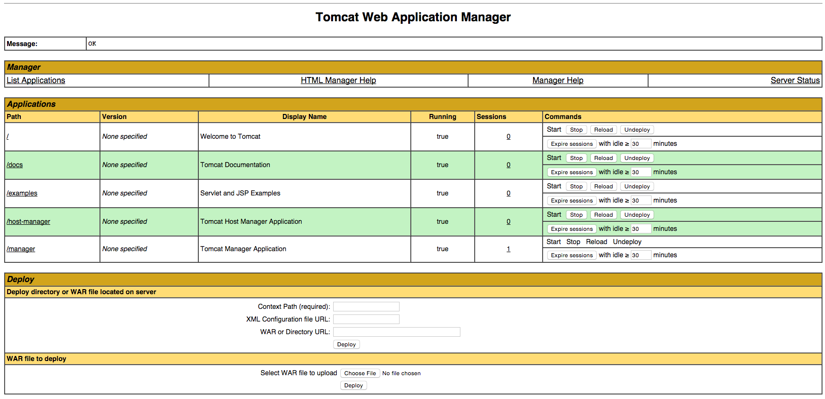 Tomcat Web Application Manager