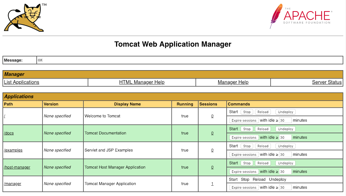 Tomcat Web Application Manager