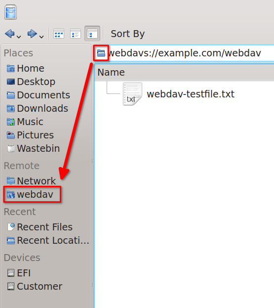 Image showing the WebDAV server in the Dolphin Remote locations
