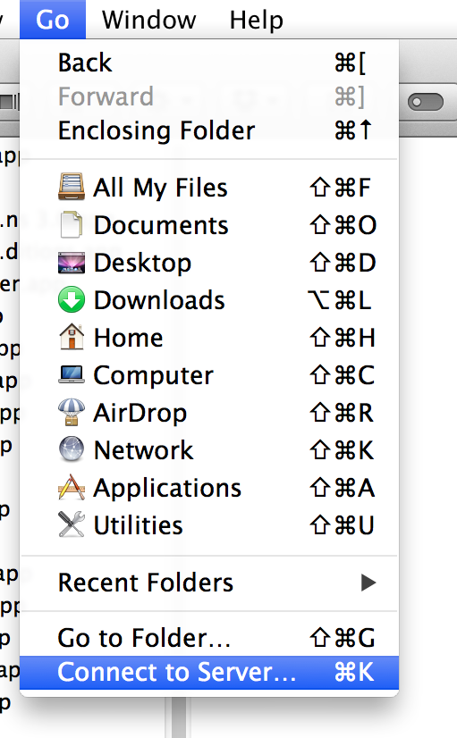 WebDAV Mac Step 1