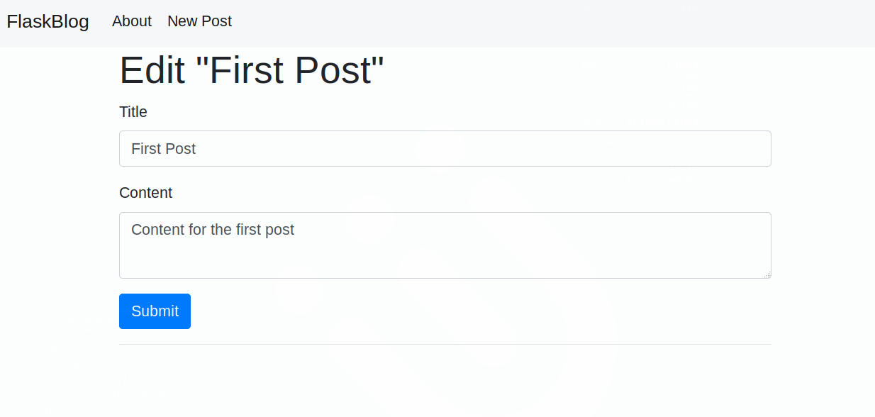 Edit a Post Page