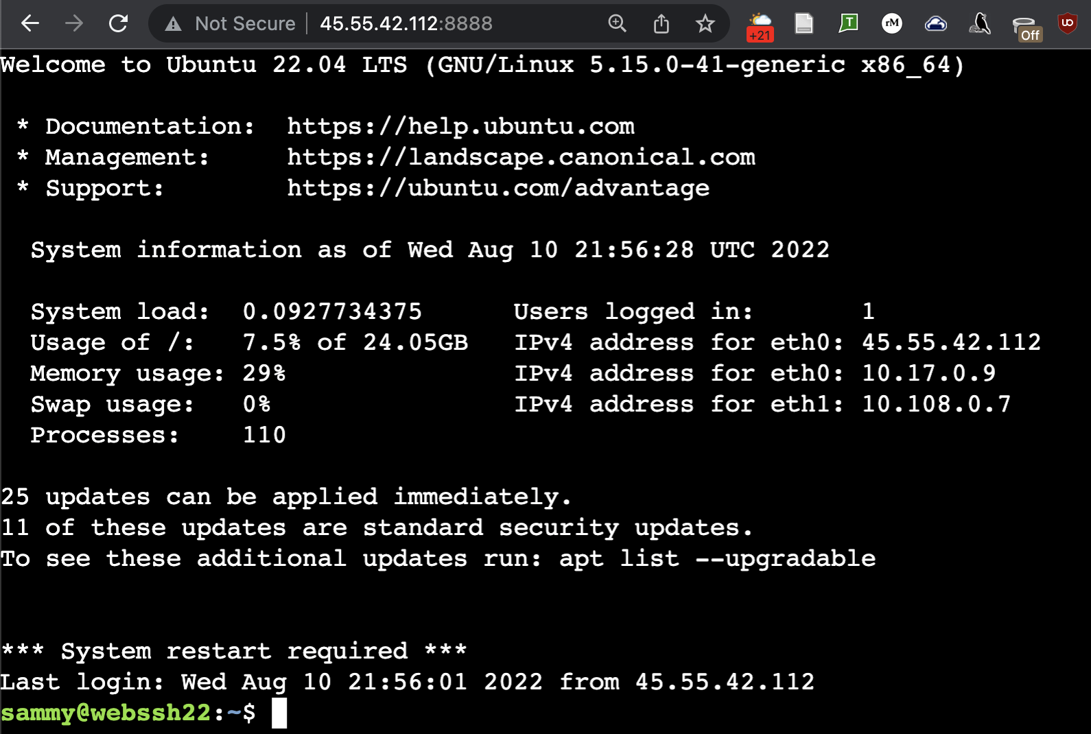 WebSSH command line