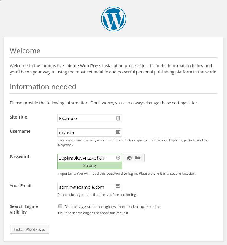 WordPress Setup