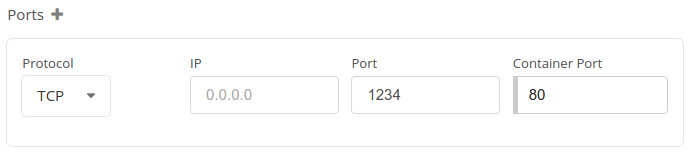map tcp port 1234 to container port 80