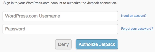 Authorize Jetpack
