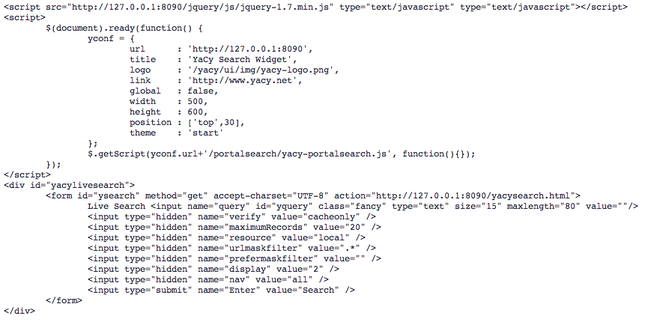 YaCy autogenerate html