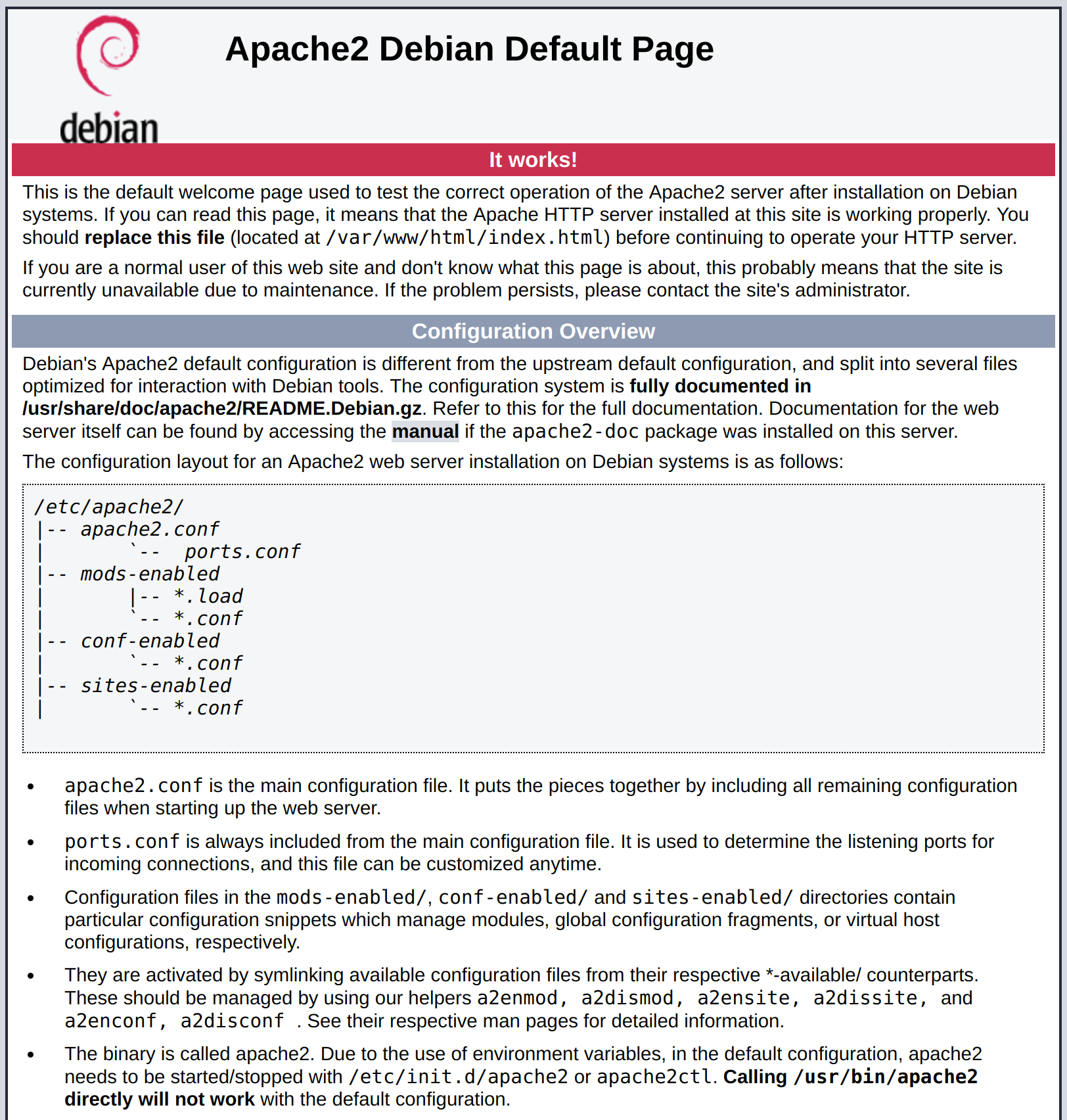 Debian 11 Apache default