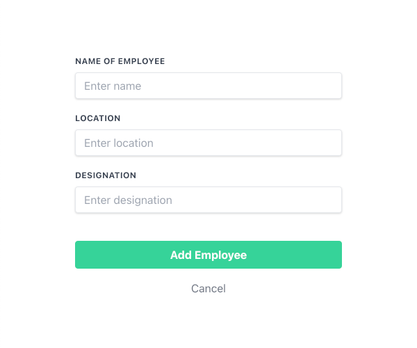 Screenshot of the AddEmployee component
