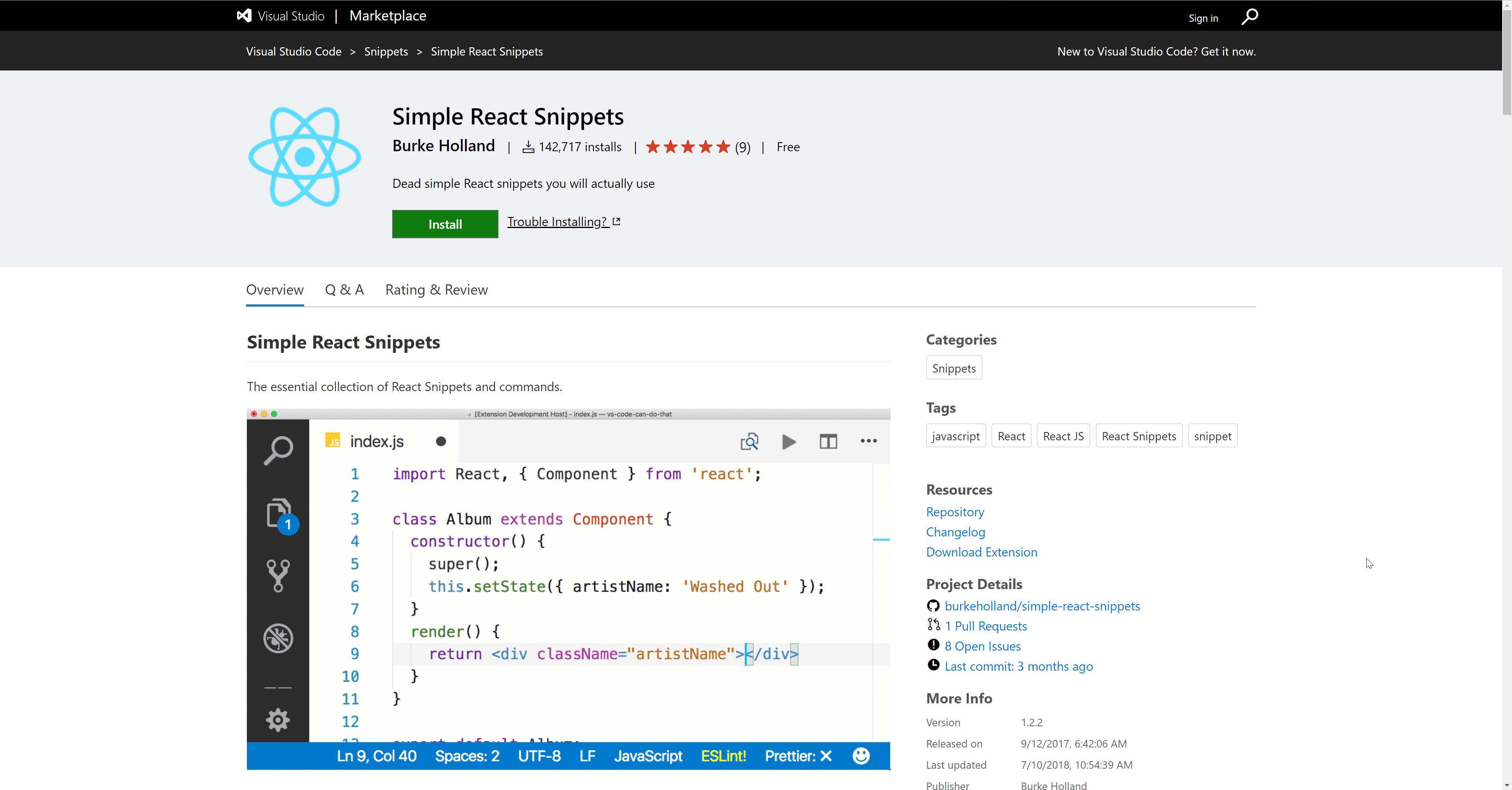 Image of the VS Code Extension Marketplace