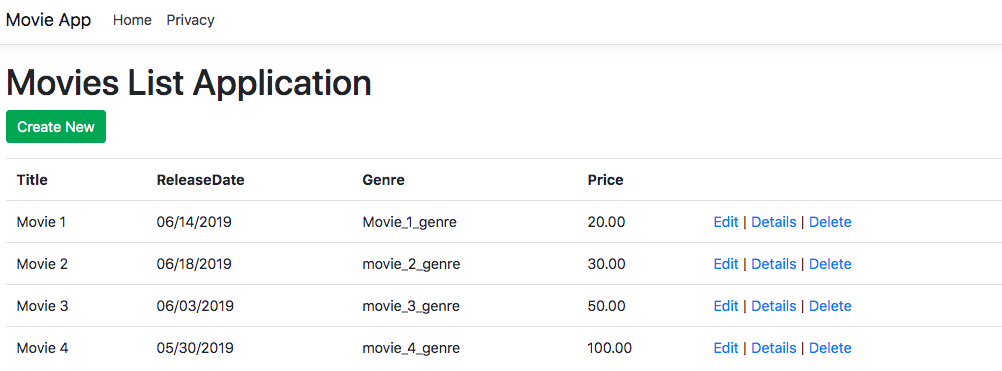 Movie list application