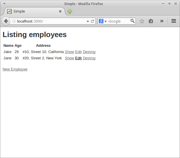 Application running on Ruby MRI WEBrick server