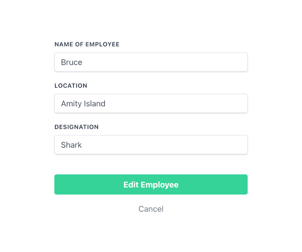 Screenshot of the EditEmployee component