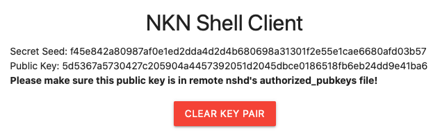 The generated key pair