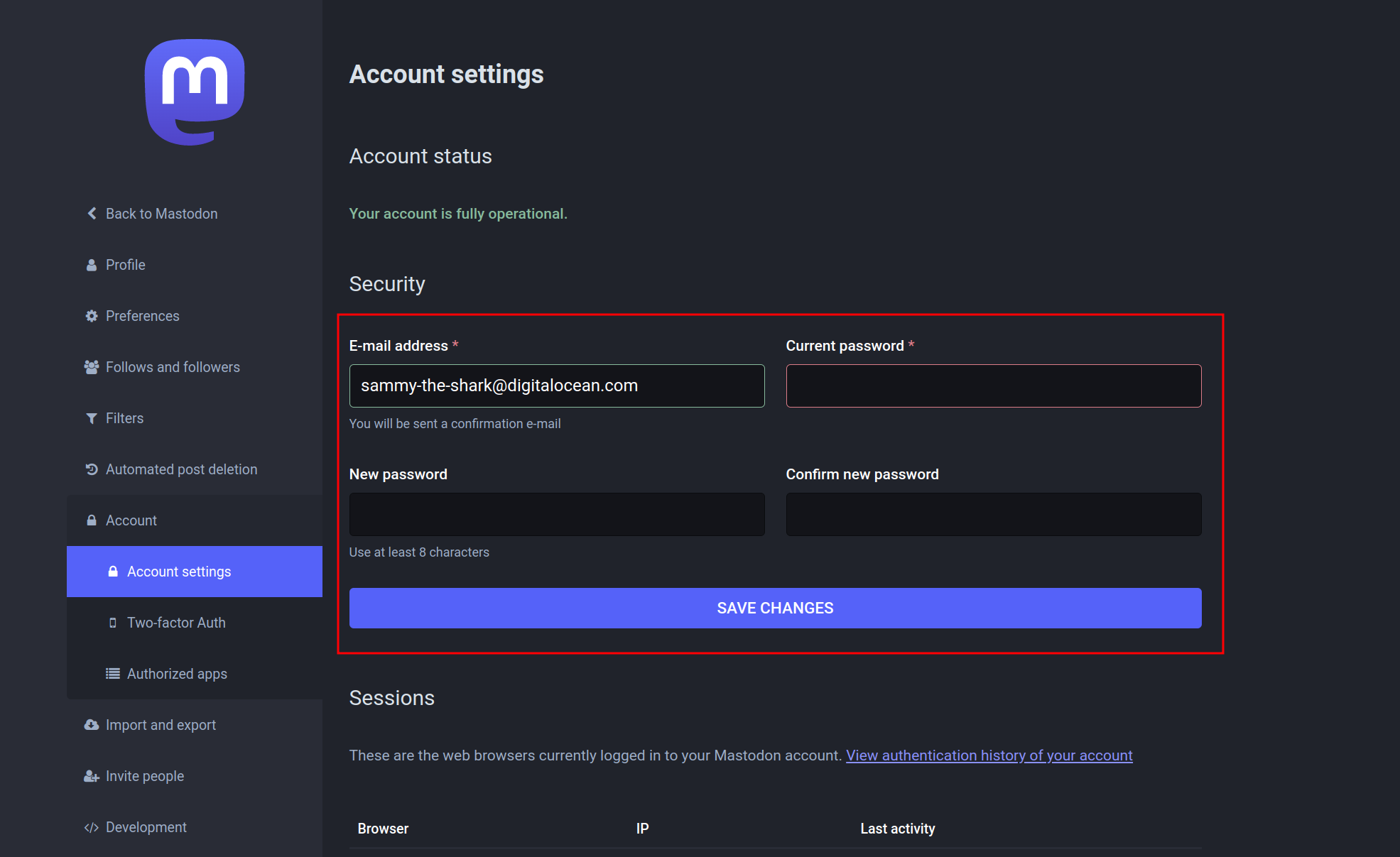 Create a new password inside <code>Account Settings</code>.