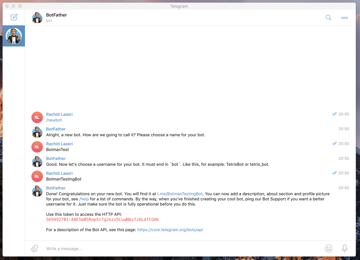 Creating a Telegram Bot