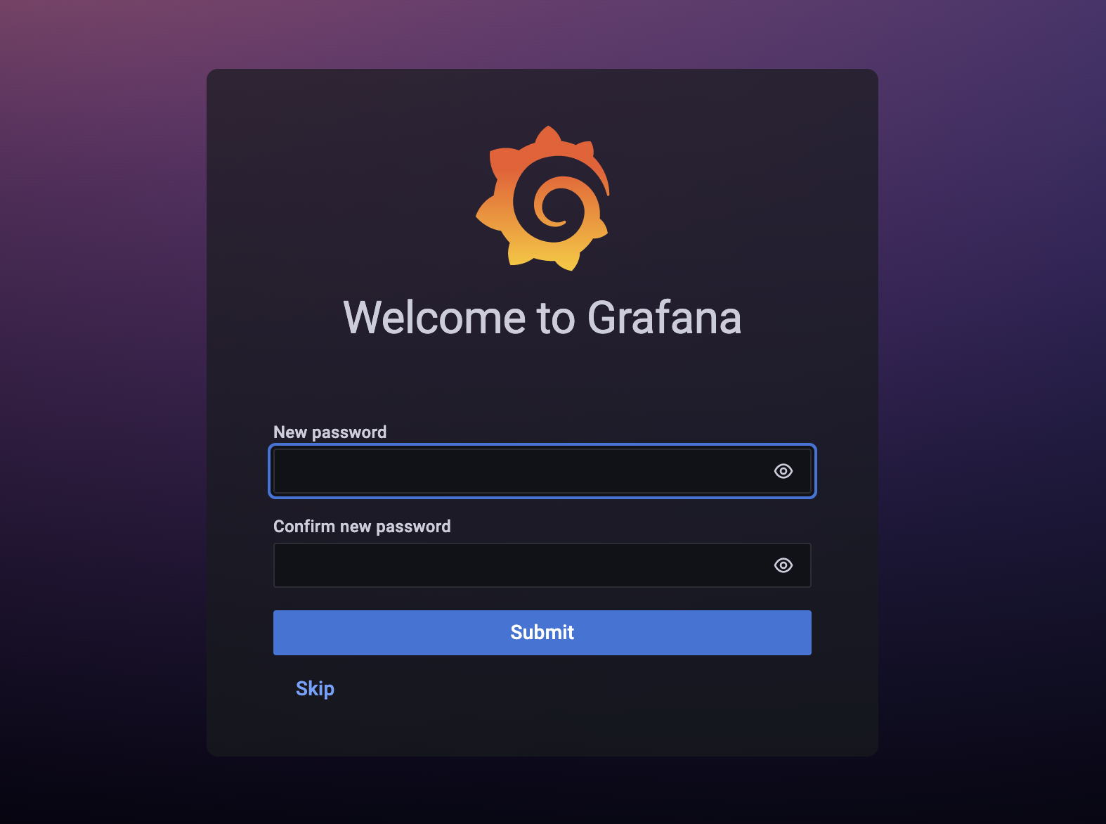 Change password prompt from Grafana
