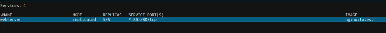Dashboard Services Section
