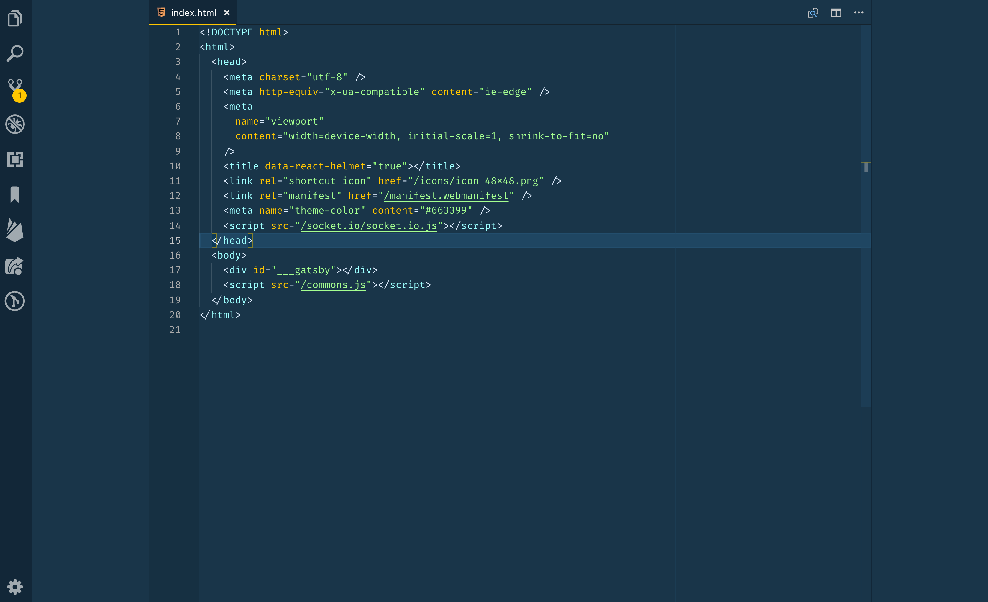 Centered layout with the tabbed menu on the left side of the screen