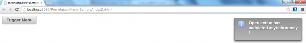 Primefaces Menu - Dynamic Menu - After Activating Ajax Menuitem Action