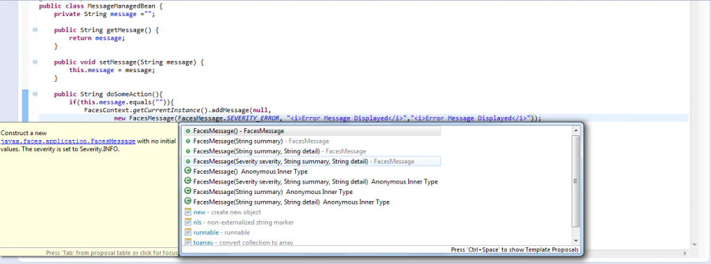 Primefaces Messages - Faces Message Parts