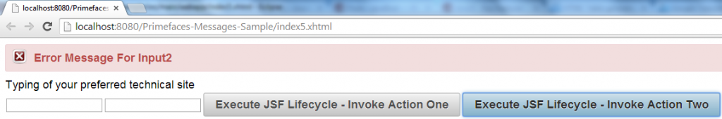 Primefaces Messages - Target Message - Input 2