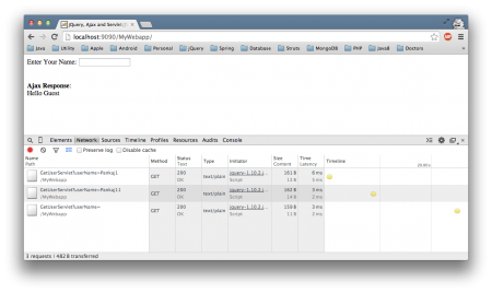jQuery AJAX Example, Ajax JSP, Ajax servlet, Ajax Java