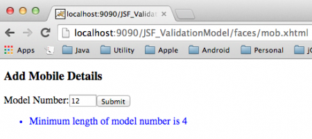 JSF Validation Example