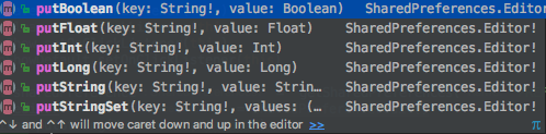 Android共享首选项types