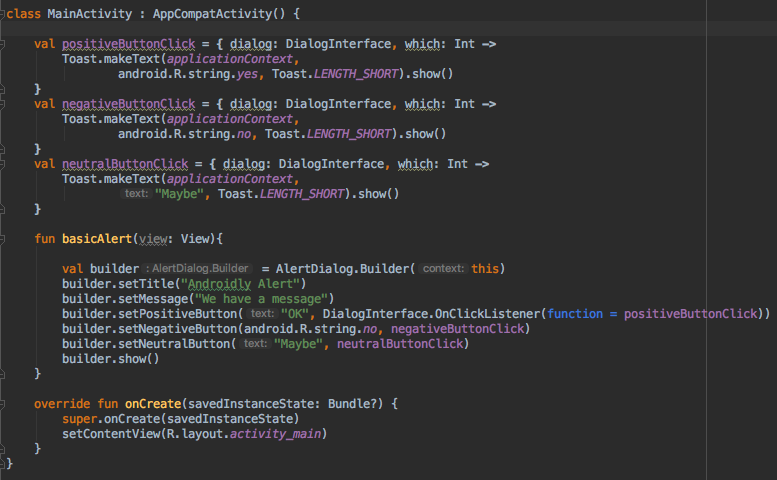 安卓基本警报对话框kotlin code