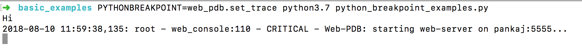 python breakpoint change debugger