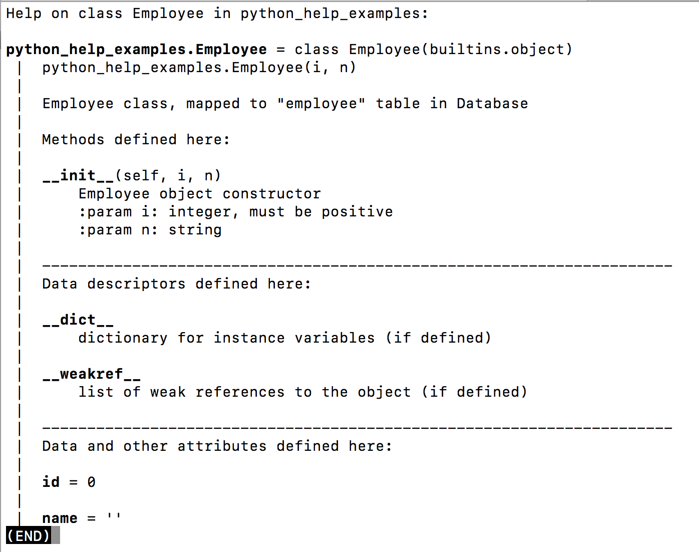 python help class
